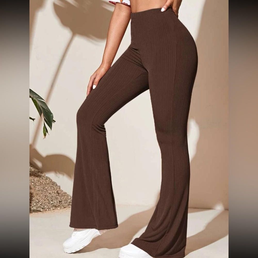 Flare leg solid pants